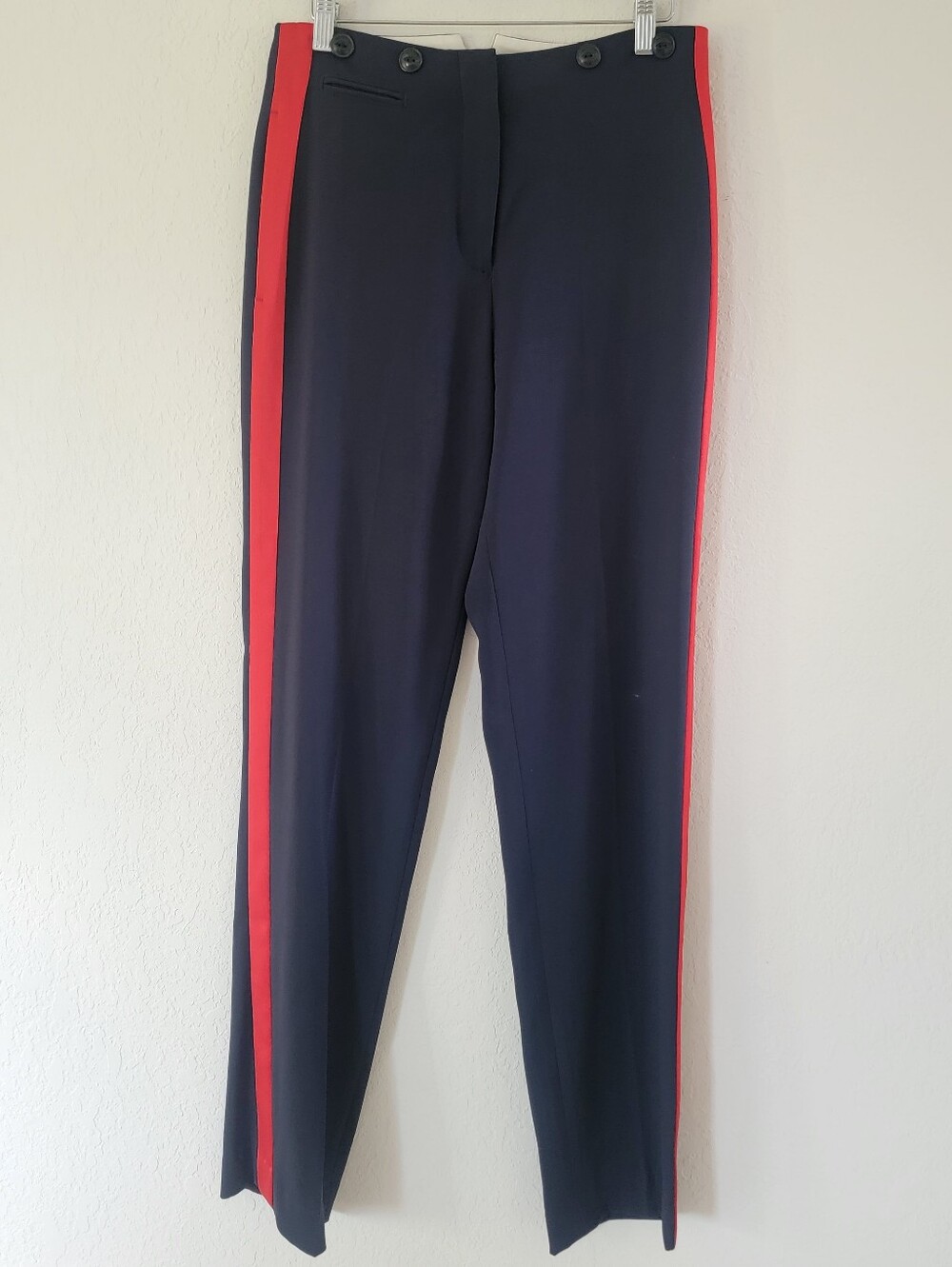 RAG & BONE Side Stripe Navy Suspender Trousers 2.